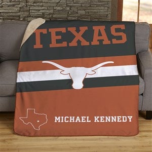 NCAA Stripe Texas Longhorns Personalized 50x60 Sherpa Blanket - 46024-S