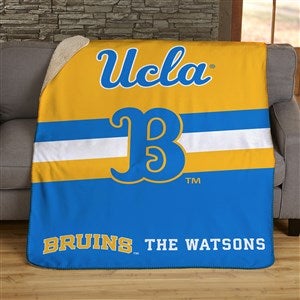NCAA Stripe UCLA Bruins Personalized 50x60 Sherpa Blanket - 46025-S