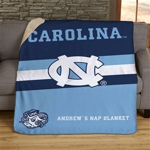 NCAA Stripe UNC Tarheels Personalized 60x80 Sherpa Blanket - 46026-SL