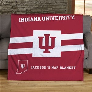 NCAA Stripe Indianna Hoosiers Personalized 50x60 Plush Fleece Blanket - 46028-F