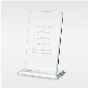 Engraved Slanted Glass Recognition Award-Small - 46049