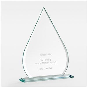 Engraved Glass Tear Drop Award - Medium - 46055
