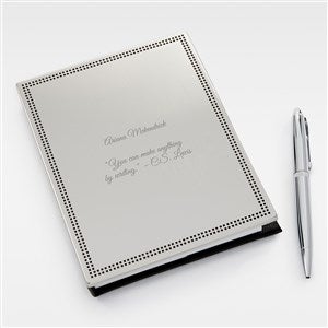Engraved Silver Metal Journal - 46056-V