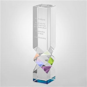 Engraved Diamond Cut Crystal Pillar Recognition Award - 46058