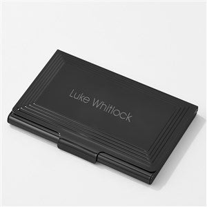 Engraved Gunmetal Step Design Card Case - 46084