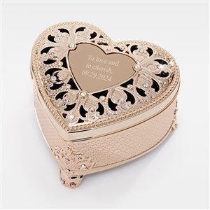 Engraved Gold Heart Anastasia Clover Jewelry Box - 46102