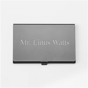 Engraved Gunmetal Business Card Case - 46134