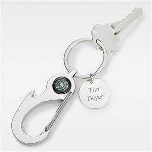 Engraved Compass Clip Keychain - 46136