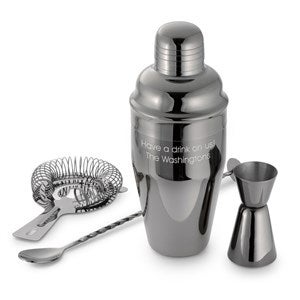 Engraved Entertaining Gunmetal Shaker Set - 46167