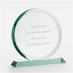 Engraved Round Jade Glass Award- Medium - 46178