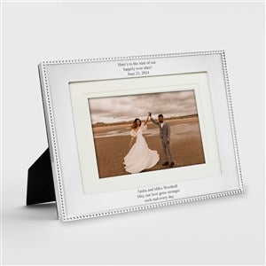 Engraved Wedding Silver Beaded 8x10 Picture Frame- Horizontal/Landscape - 46191-H