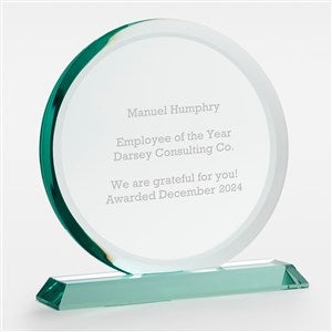Engraved Round Jade Glass Award- Large - 46210