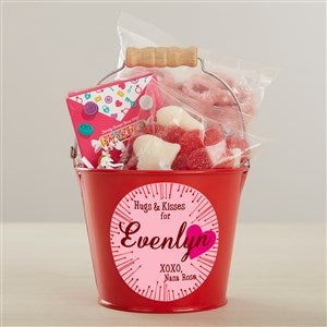 Hugs  Kisses Personalized Treat Bucket with Candy Gift Set  - 46216-R