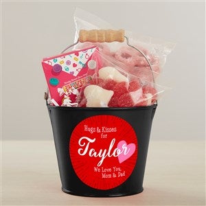 Hugs & Kisses Personalized Treat Bucket with Candy Gift Set  - 46216-B