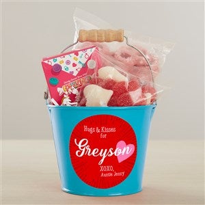 Hugs & Kisses Personalized Treat Bucket with Candy Gift Set  - 46216-T