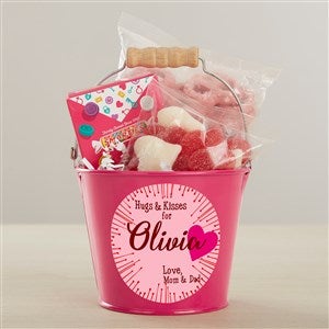 Hugs & Kisses Personalized Treat Bucket with Candy Gift Set  - 46216-P