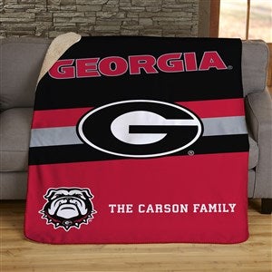 NCAA Stripe Georgia Bulldogs Personalized 50x60 Sherpa Blanket - 46219-S