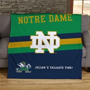 NCAA Stripe Notre Dame Fighting Irish Personalized 50x60 Plush Fleece Blanket - 46222-F