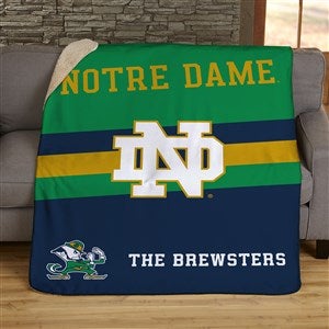NCAA Stripe Notre Dame Fighting Irish Personalized 50x60 Sherpa Blanket - 46222-S
