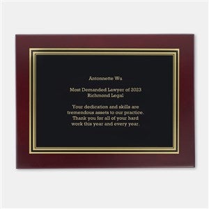 Engraved Mahogany Finish Large Recognition Plaque - 46227