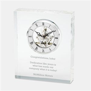 Engraved Crystal Skeleton Desk Clock - 46231