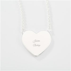 Engraved Sterling Silver Heart Necklace - 46251