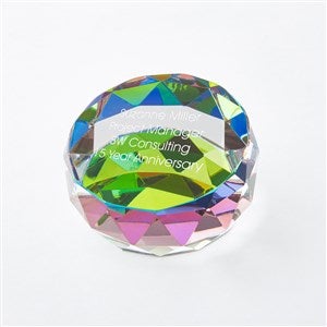 Engraved Iridescent Crystal Keepsake & Paperweight - 46266