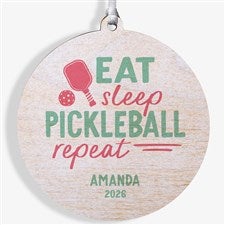 Pickleball Personalized Wood Christmas Ornament - Large - 46275-1W
