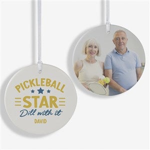 Pickleball Personalized Photo Christmas Ornament - Large - 2 Sided - 46275-2L