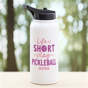 Pickleball Personalized Double-Wall Vacuum Insulated 32 oz. Water Bottle - 46277-L