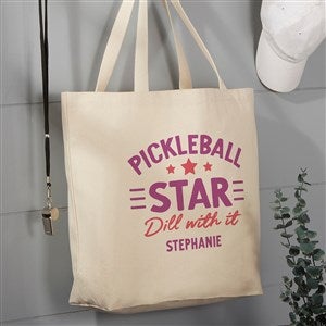 Pickleball Personalized Canvas Tote Bag- 20 x 15 - 46278-L