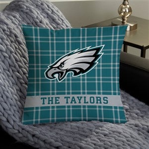 NFL Philadelphia Eagles Plaid Personalized 14" Throw Pillow - 46310-S