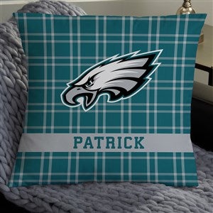 NFL Philadelphia Eagles Plaid Personalized 18 Throw Pillow - 46310-L