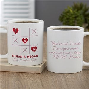Tic Tac Toe Love Personalized Heart Coffee Mug - 46313-S
