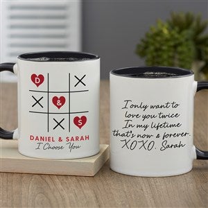 Tic Tac Toe Love Personalized Heart Coffee Mug - Black - 46313-B