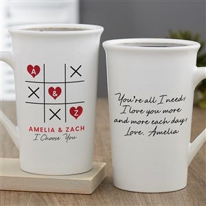 Tic Tac Toe Love Personalized Heart Coffee Mug - White - 46313-U