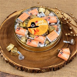 Happy Thanksgiving Personalized Large Tin with Hersheys & Reeses Mix - 46316D-L