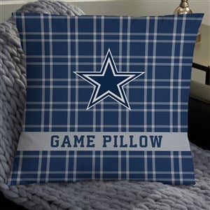 NFL Dallas Cowboys Plaid Personalized 18" Throw Pillow - 46317-L