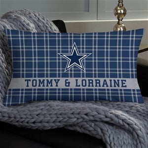 NFL Dallas Cowboys Plaid Personalized Lumbar Throw Pillow - 46317-LB