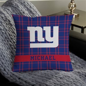 NFL New York Giants Plaid Personalized 14" Throw Pillow - 46319-S