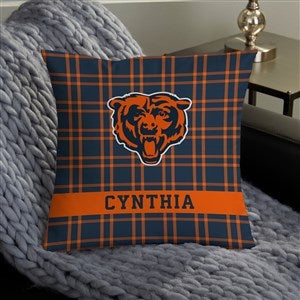 NFL Chicago Bears Plaid Personalized 14" Throw Pillow - 46320-S