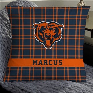NFL Chicago Bears Plaid Personalized 18" Throw Pillow - 46320-L