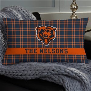 NFL Chicago Bears Plaid Personalized Lumbar Throw Pillow - 46320-LB
