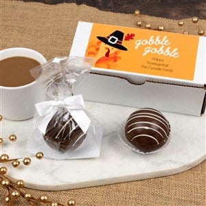 Personalized 2 ct. Thanksgiving Hot Cocoa Bomb Box  - Chocolate - 46326D-C