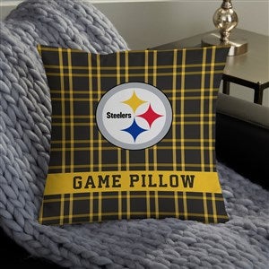 NFL Pittsburgh Steelers Plaid Personalized 14" Throw Pillow - 46331-S