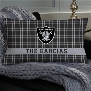 NFL Las Vegas Raiders Plaid Personalized Lumbar Throw Pillow - 46332-LB