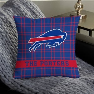 NFL Buffalo Bills Plaid Personalized 14" Throw Pillow - 46333-S