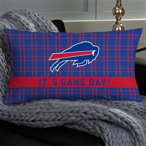 NFL Buffalo Bills Plaid Personalized Lumbar Throw Pillow - 46333-LB