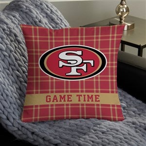 NFL San Francisco 49ers Plaid Personalized 14" Throw Pillow - 46334-S
