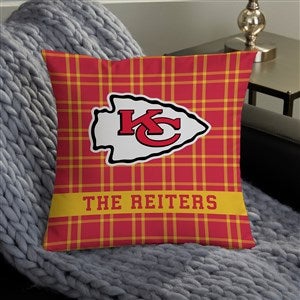 NFL Kansas City Chiefs Plaid Personalized 14" Throw Pillow - 46335-S